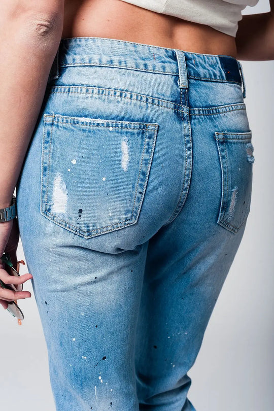 Mom jeans with extreme rips - Jeans
