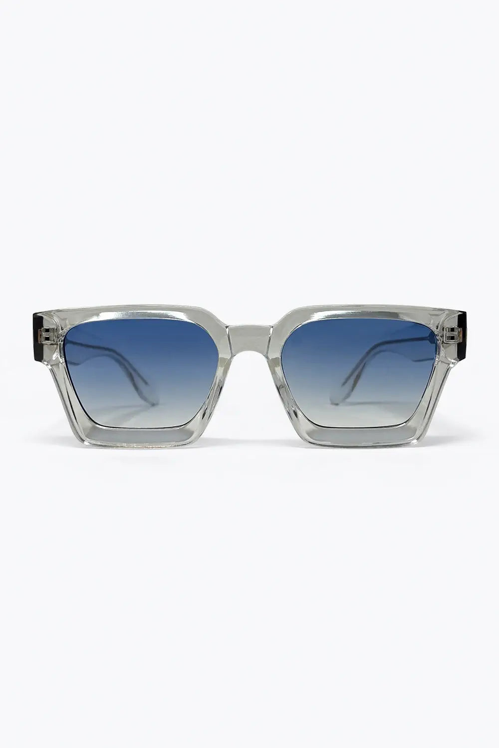 Q2 Multicolor Gradient Lens Clear Square Frame Sunglasses