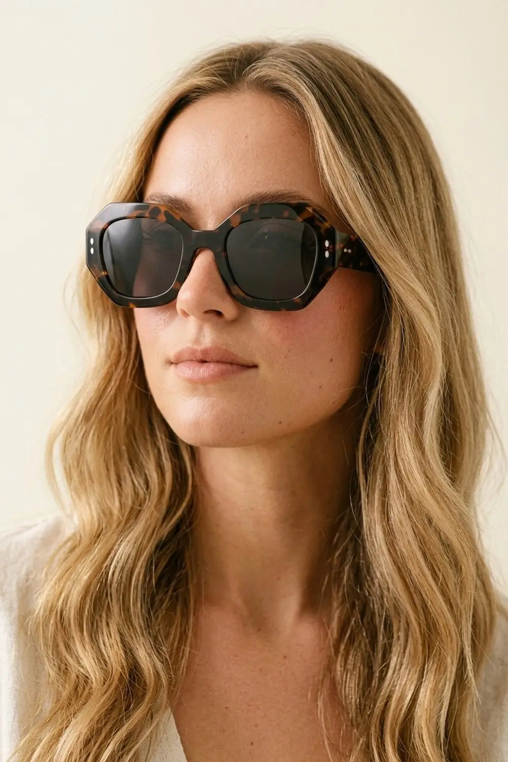 Multicolor Tortoiseshell Octagon Frame Oversize Sunglasses - One Size / Brown