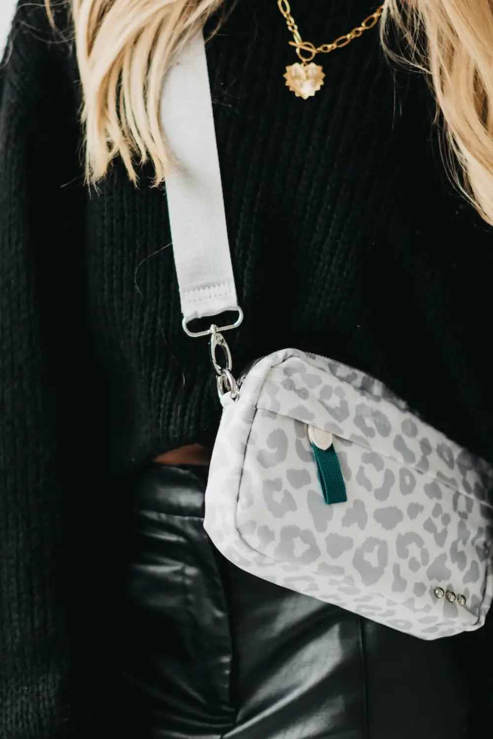 Nancy Nylon Camera Crossbody Bag - Cream Leopard - Crossbody Bag