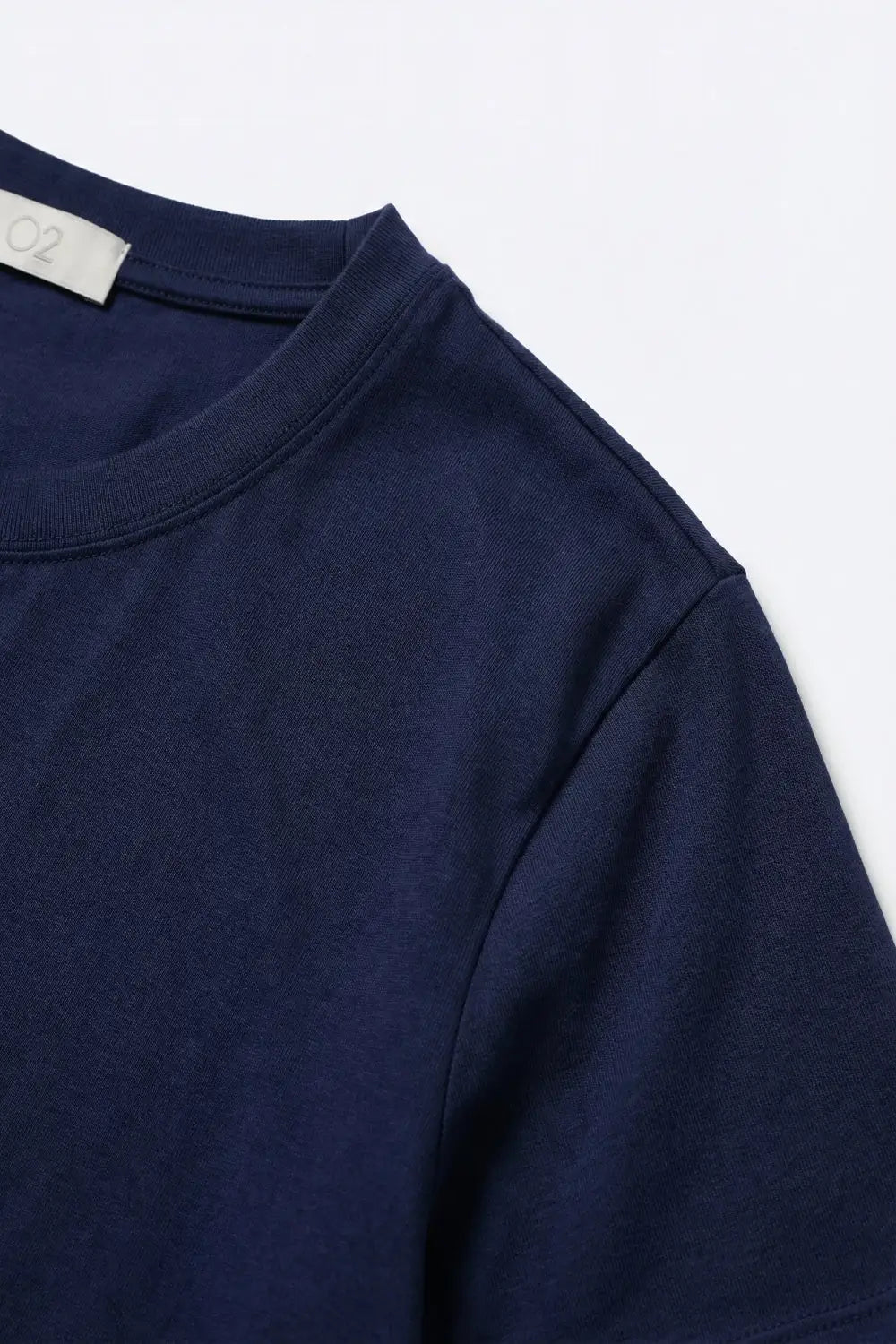 Navy Basic Crew Neck Short Sleeve T-Shirt in Viscose fabric - Tops