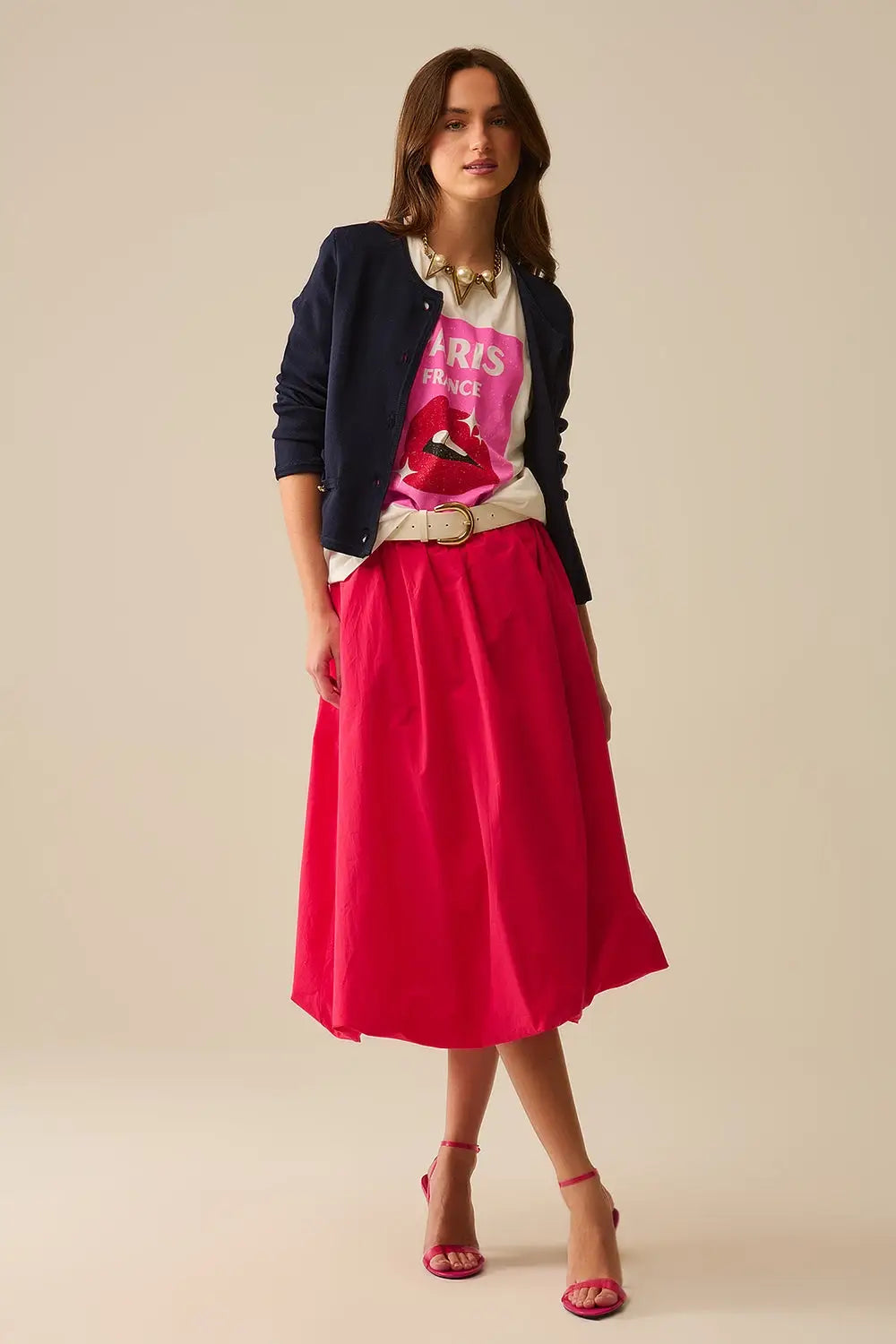Navy Cardigan with Gold Buttons - One Size / Blue - Sweaters