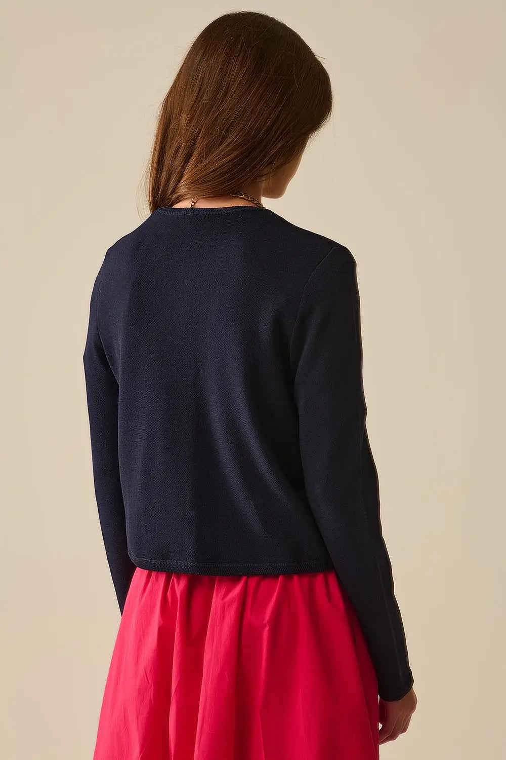 Navy Cardigan with Gold Buttons - One Size / Blue - Sweaters