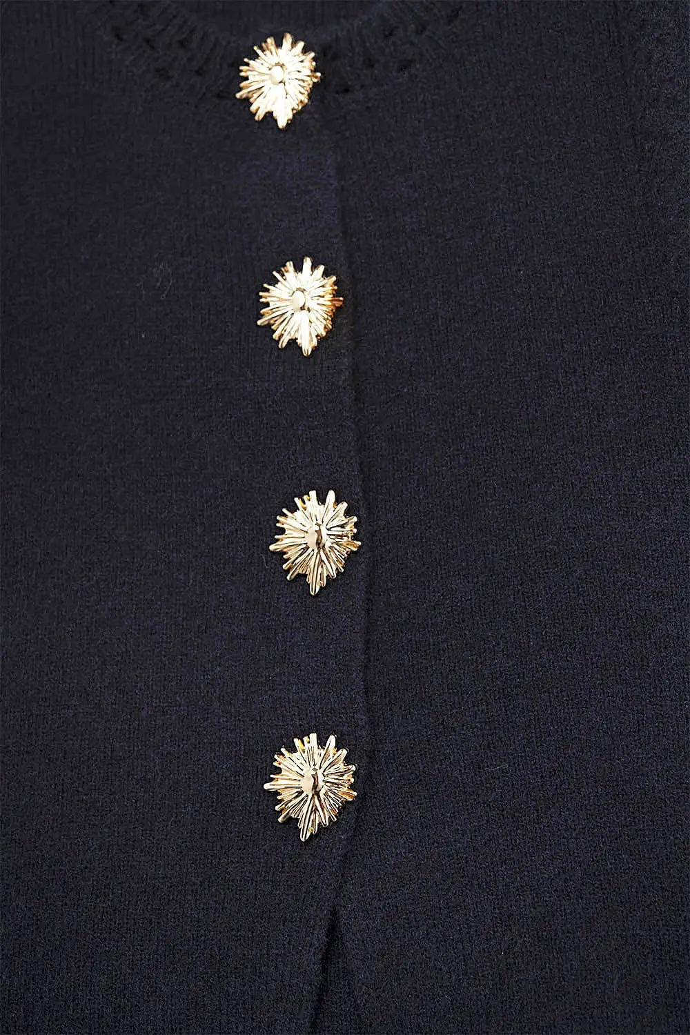 Navy color knitted Vest with Gold Buttons - One Size / Blue - Sweaters