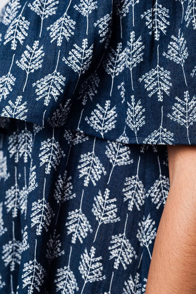 Navy off shoulder midi beach dress - Dresses