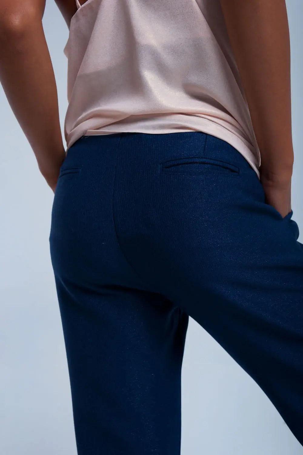Navy shiny pants - Pants