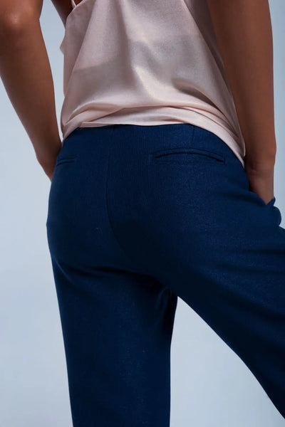Navy shiny pants - Pants