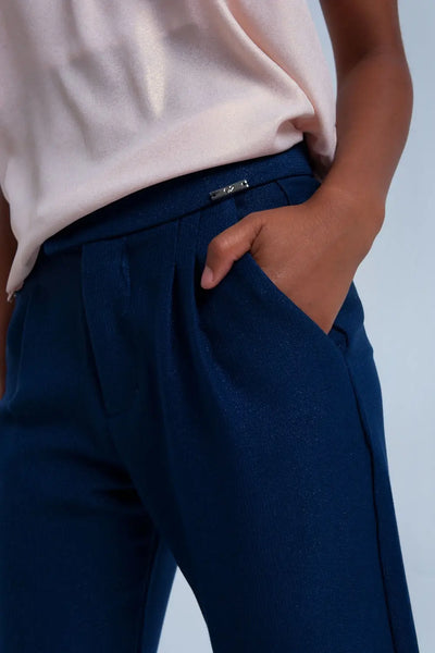 Navy shiny pants - Pants