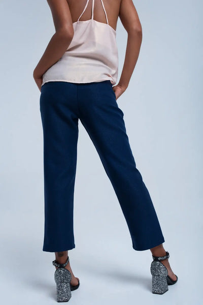 Navy shiny pants - Pants