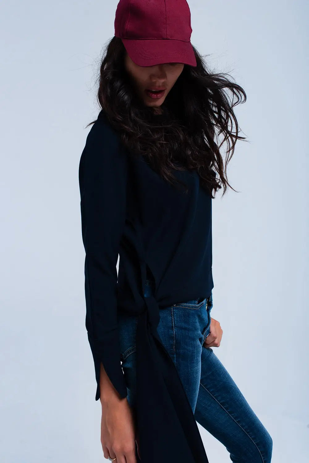 Navy shirt side tie - Shirts