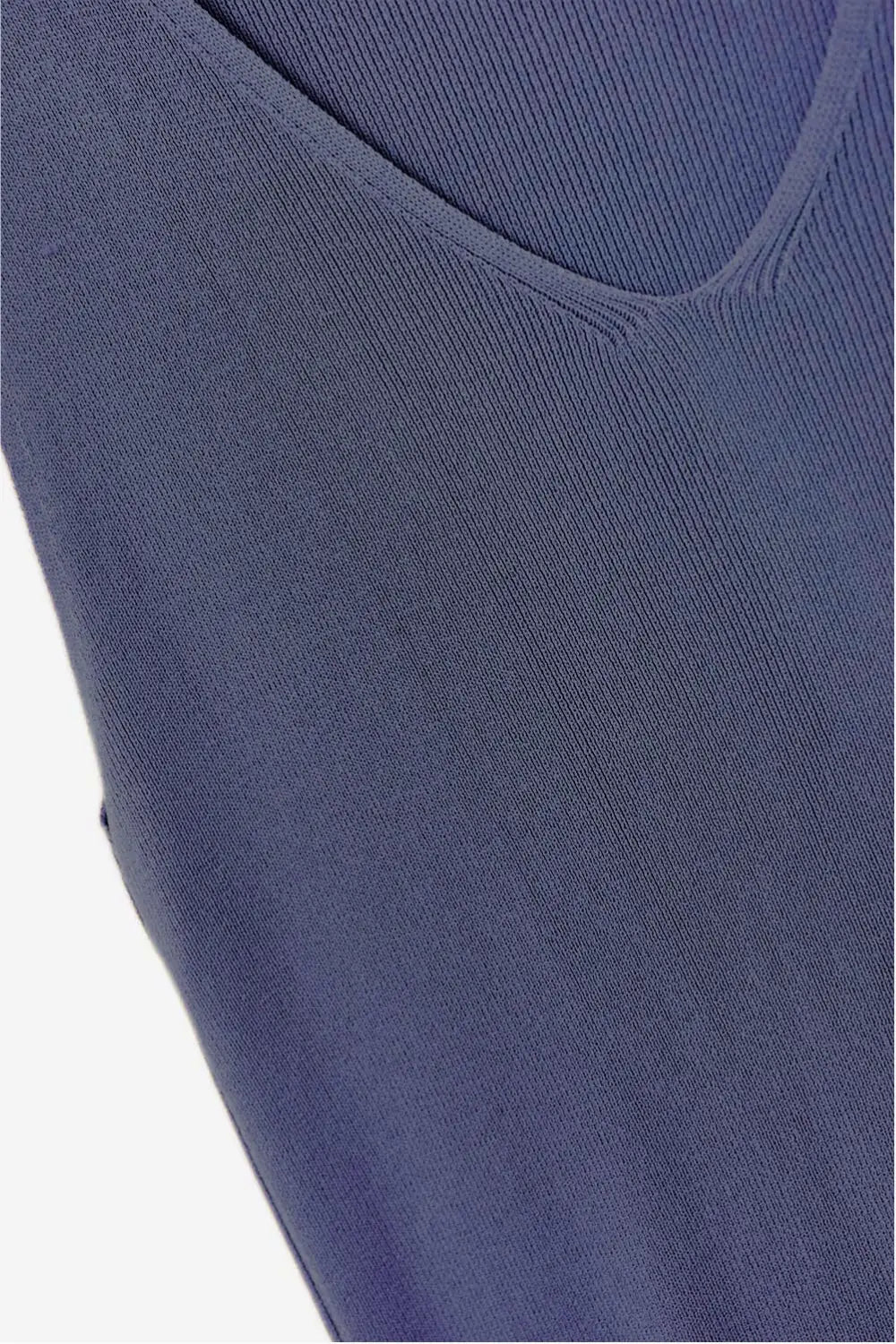 Navy sleeveless fine knitted top With V-Neck - One Size / Blue - Sweaters