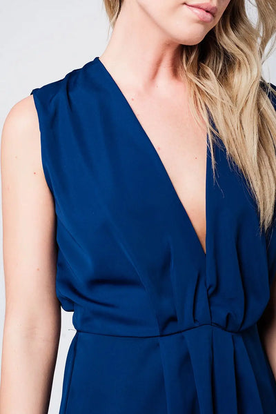 Navy tie waist maxi dress - Dresses