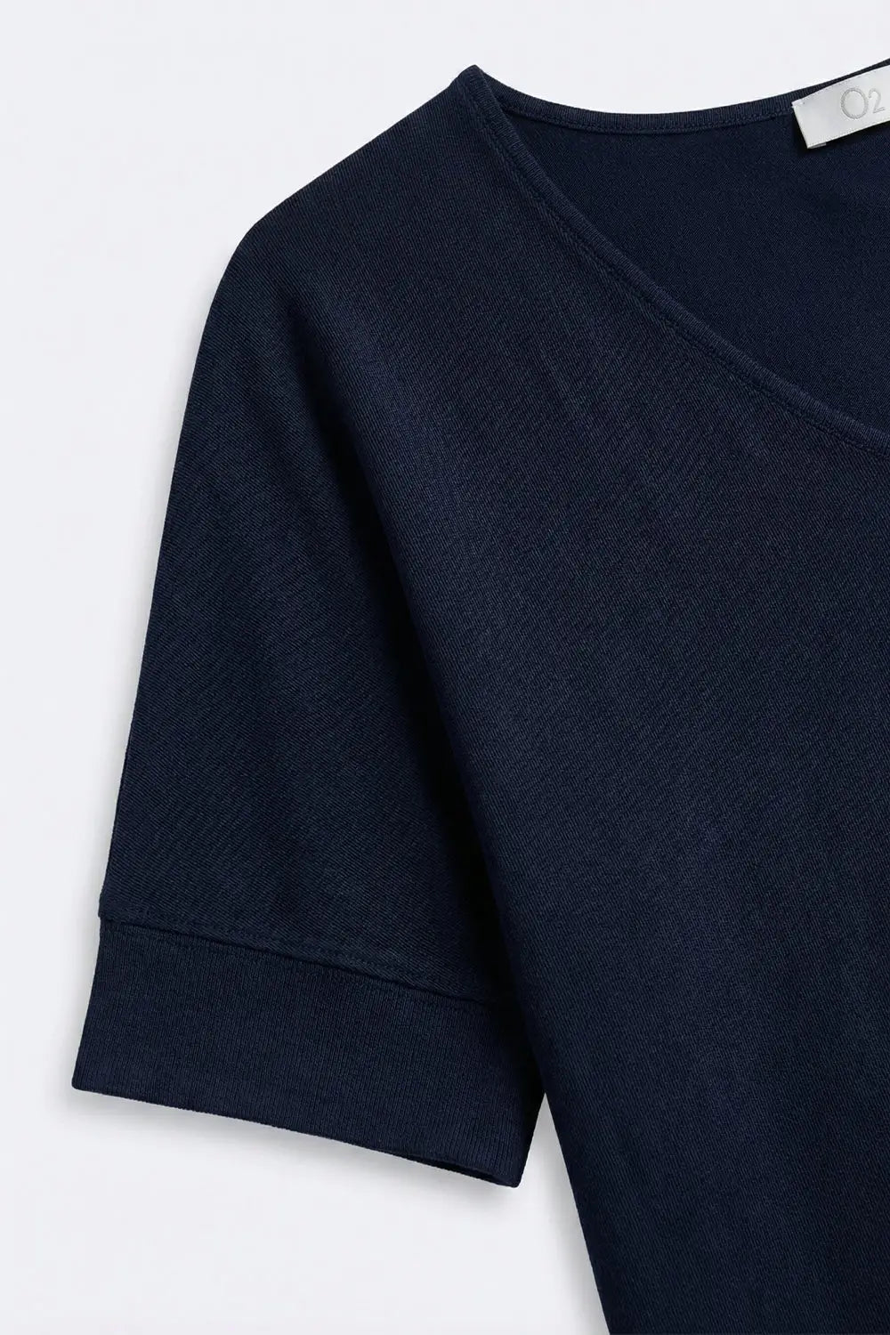 Navy V-Neck Relaxed Fit Short Sleeve Top - One Size / Blue