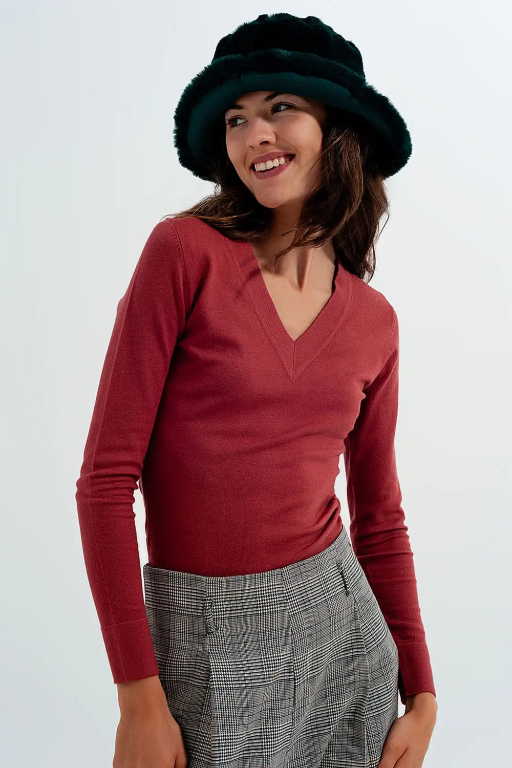 Neck jumper in rust - Sweaters