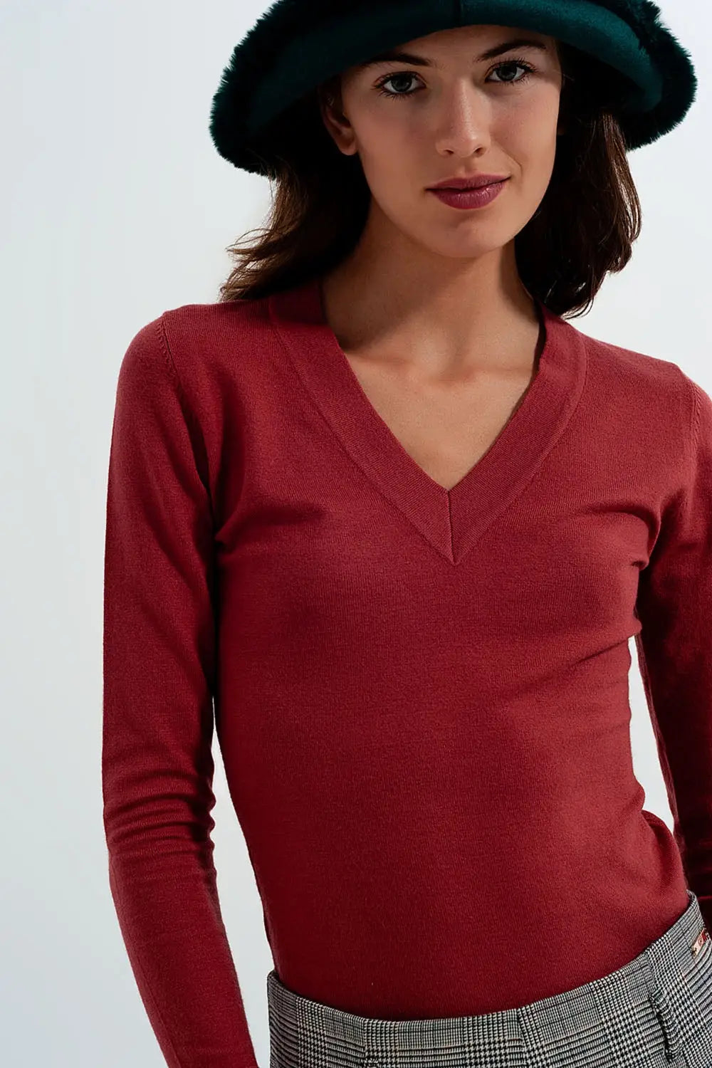 Neck jumper in rust - Sweaters