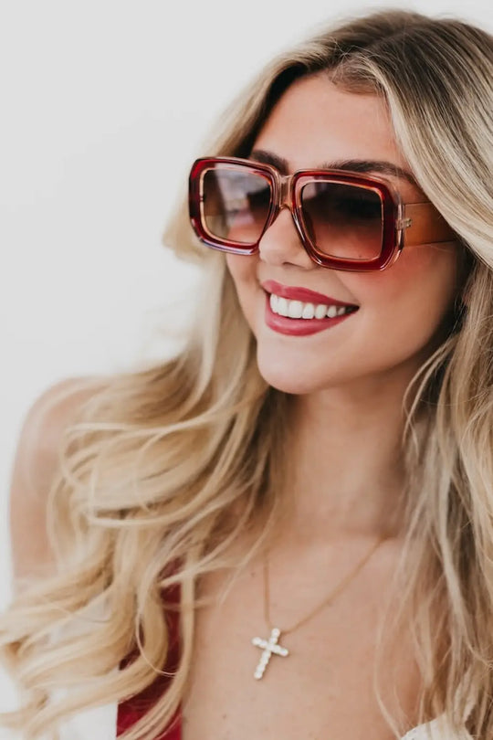 Nicolette Retro Oversized Square Sunglasses - Sunglasses