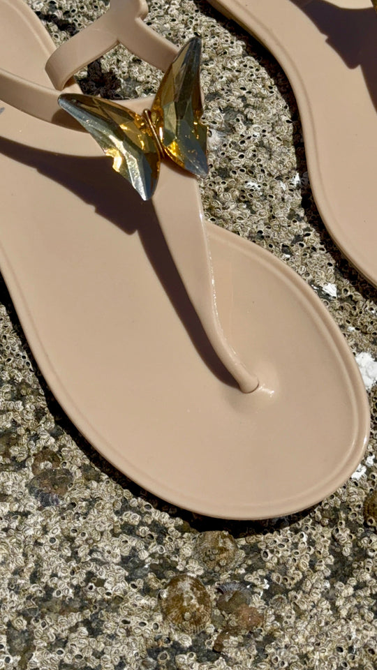 ALIANA Nude Gel Beach Sandals