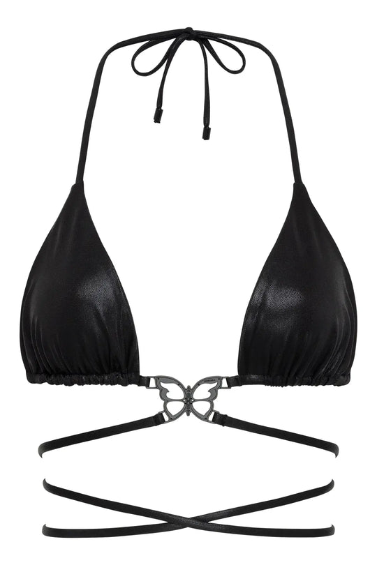 Mariposa Top in black-shimmer - black-shimmer / XS - bikini top