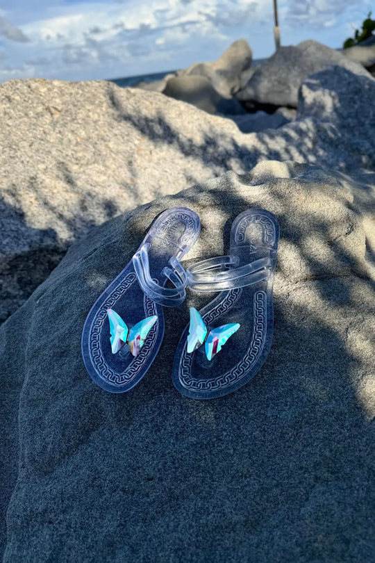 NINA black gel beach sandals - Clear / 6 - shoes