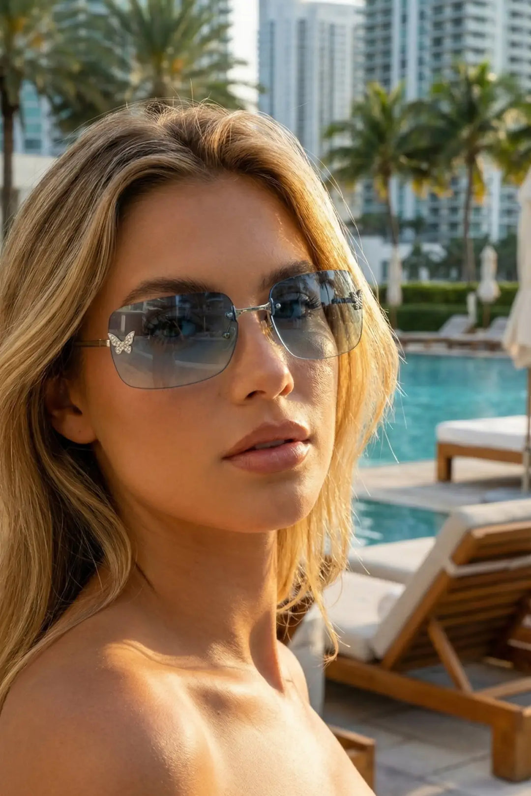 Papillon Blue Sunglasses - sunglasses