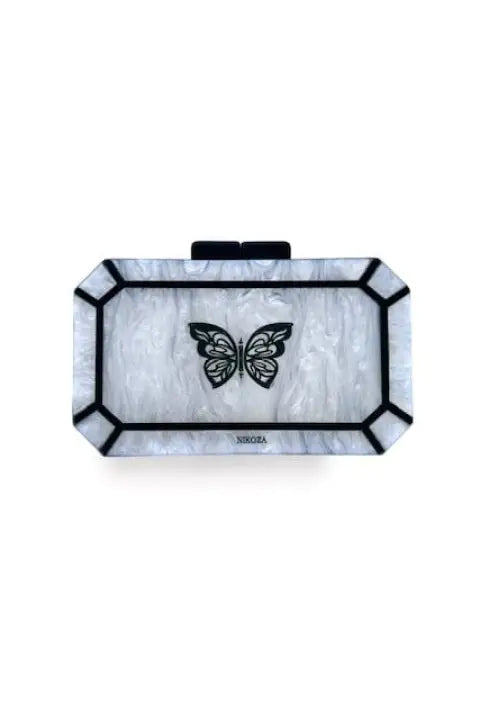 Karina Acrylic Clutch - White mother of pearl - Bag