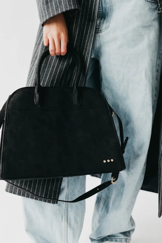 Nirvana Nubuck Tote - Black - Tote Bag