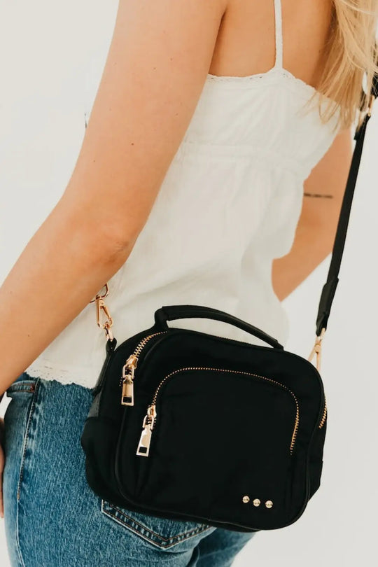 Nisha Nylon Crossbody Bag - Black - Crossbody Bag