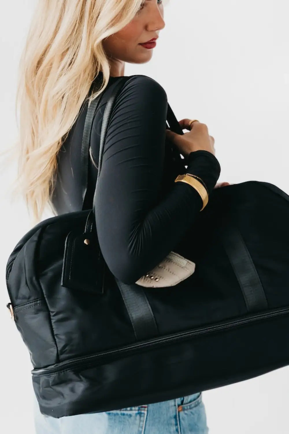 Nissa Nylon Weekender Bag - Black - Tote Bag