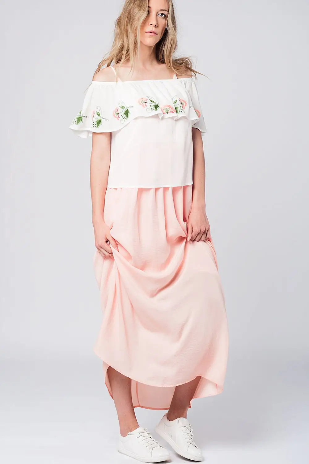 Off shoulder ruffle white blouse - Shirts