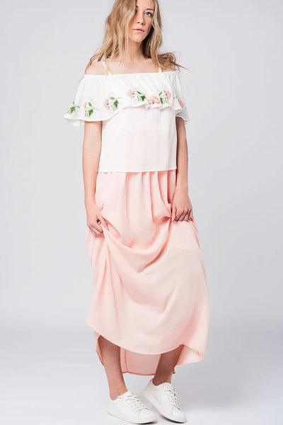 Off shoulder ruffle white blouse - Shirts