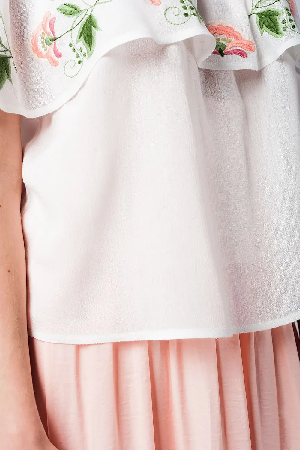 Off shoulder ruffle white blouse - Shirts