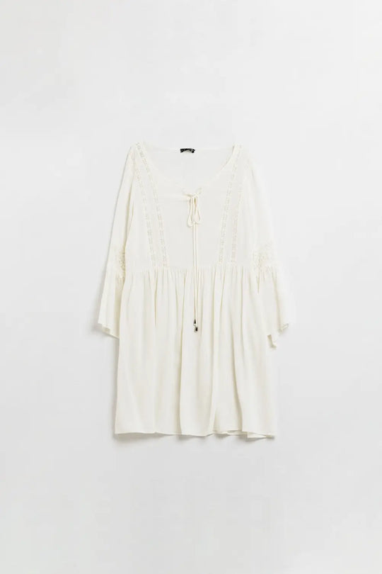 Q2 Off-With Flared Dress