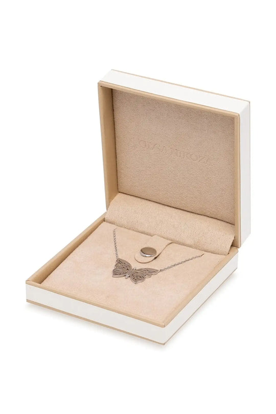 .925 Silver Papillon Butterfly Women’s Necklace Jewelry - Necklace