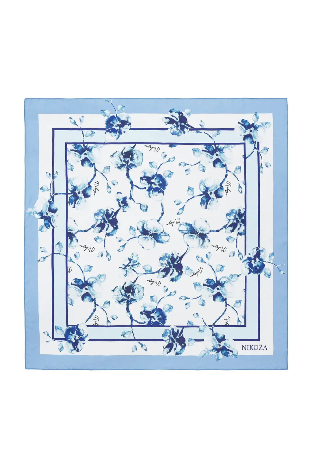 Blue Orchid Pareo -100% Silk - Blue / one - cover up