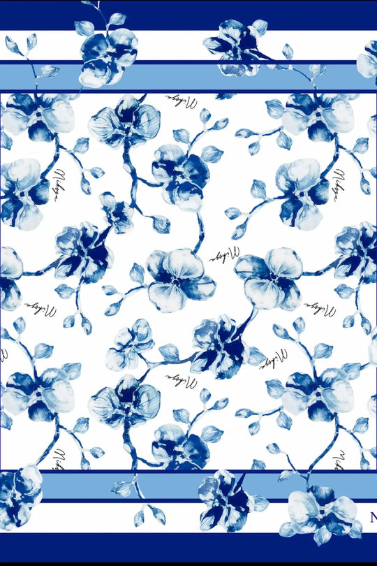Blue Orchid Pareo -100% Silk - cover up