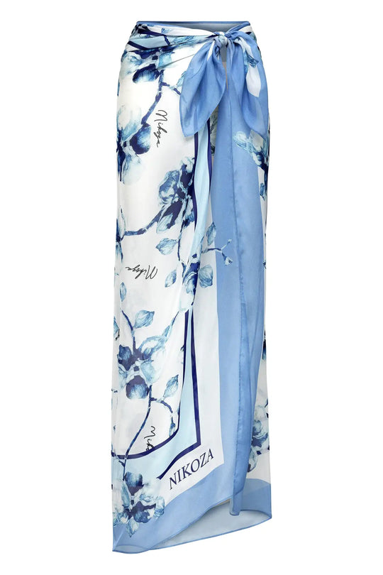Blue Orchid Pareo -100% Silk - cover up
