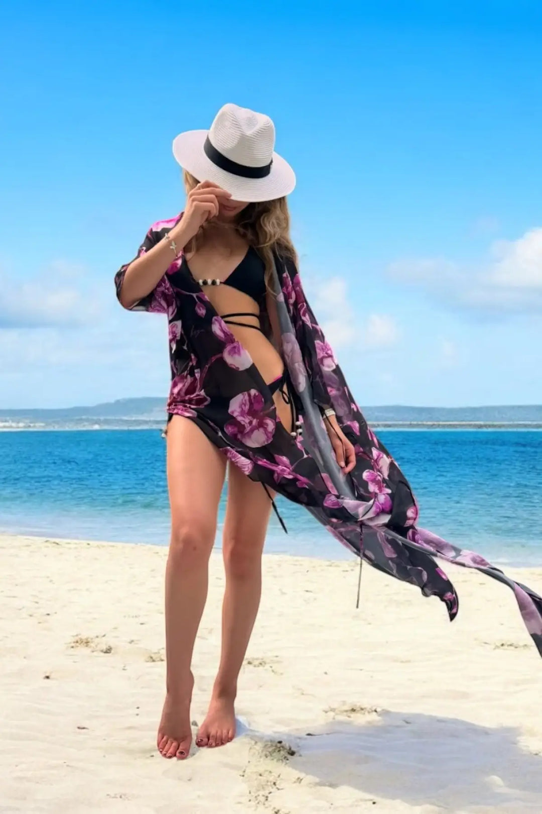 Miranda long cover up 100 % Silk