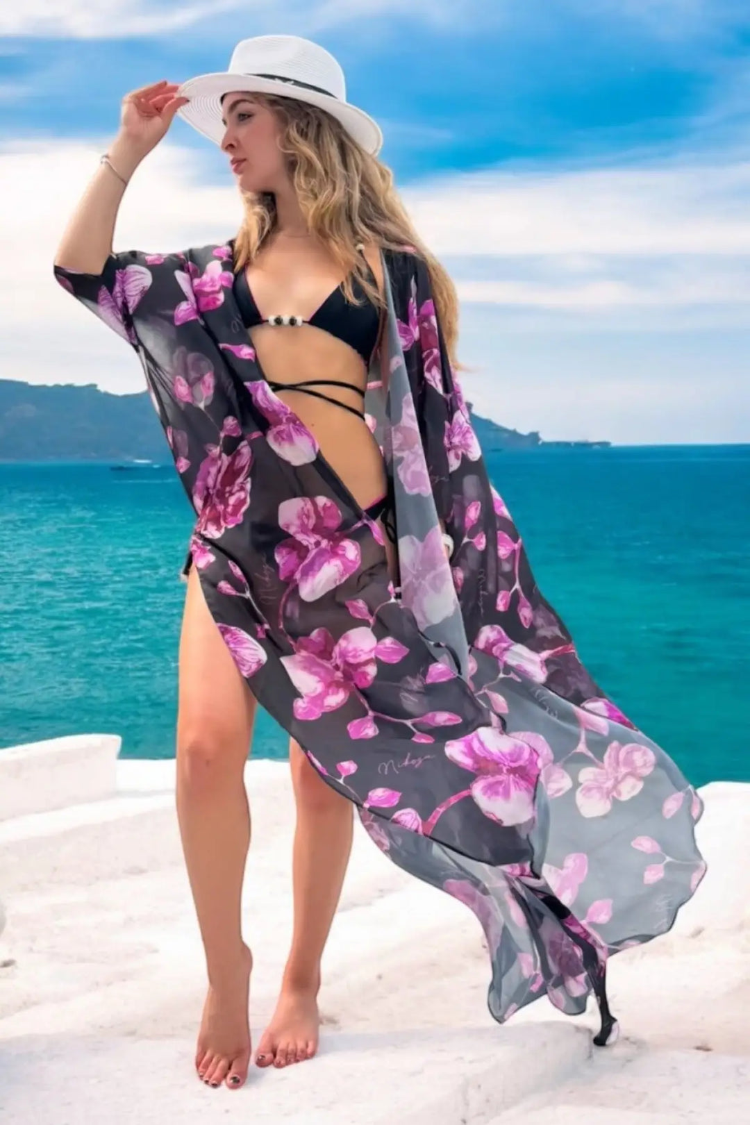 Miranda long cover up 100% Silk
