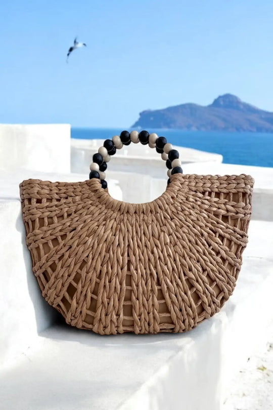 Julia Natural Straw Beach Bag - Natural Straw - Bag