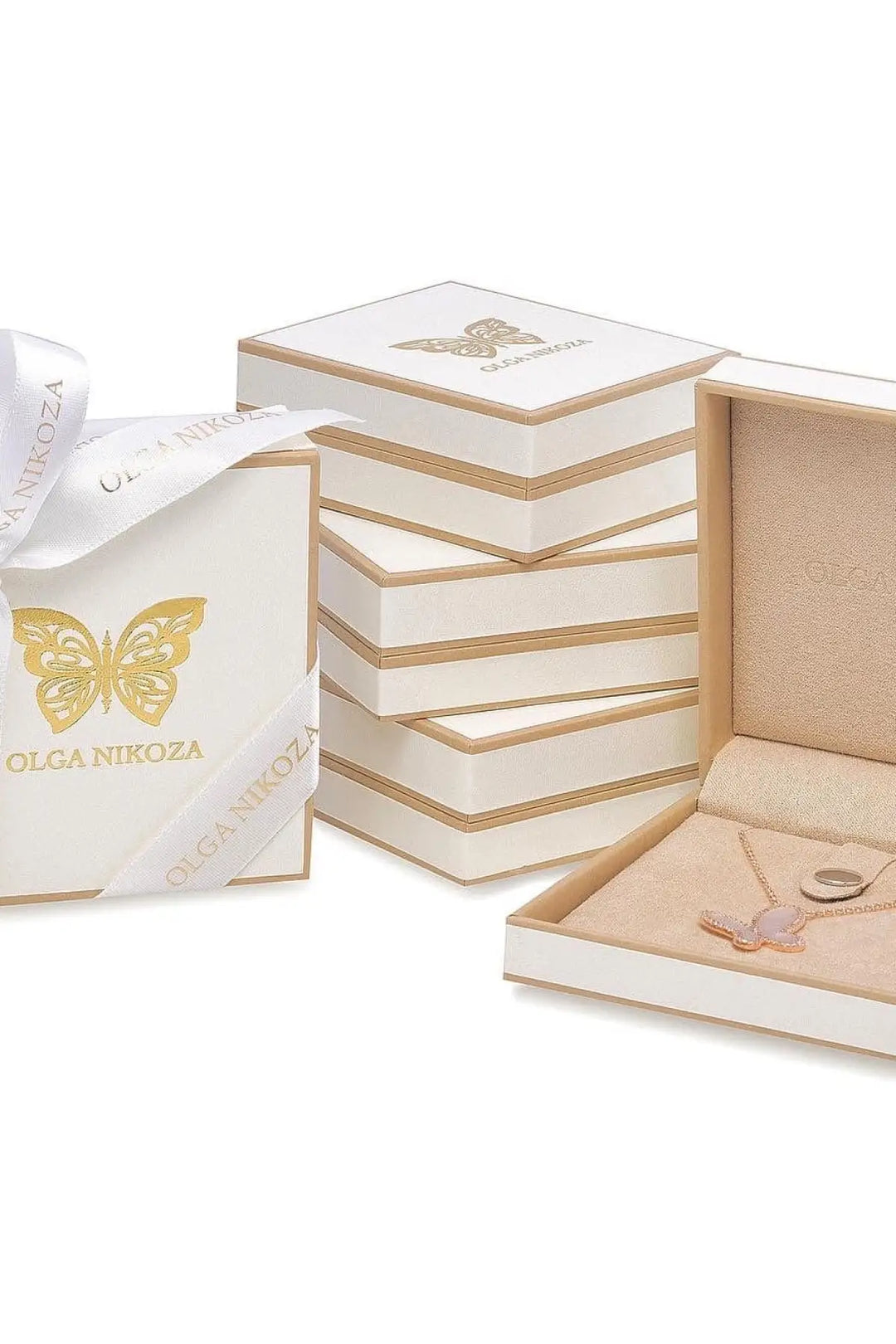 Silver Mother of Perl &amp; Cubic Zirconia Butterfly Necklace Jewelry