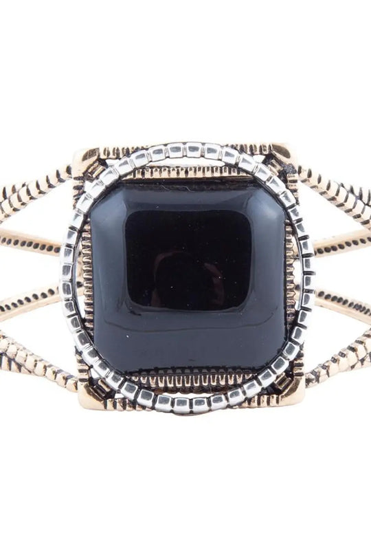 Onyx Mixed Metal Golden Cuff Bracelet - Bracelets