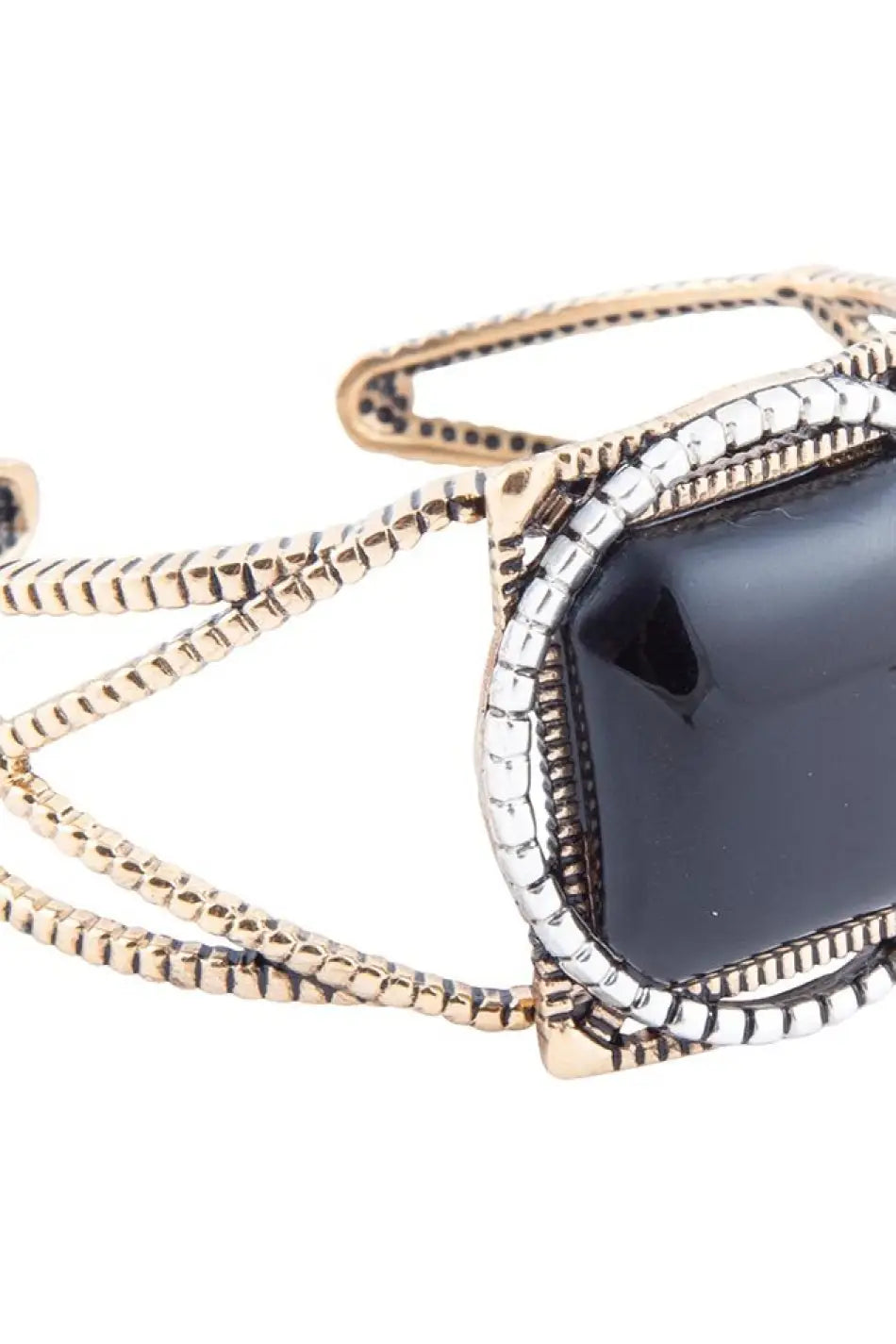 Onyx Mixed Metal Golden Cuff Bracelet - Bracelets