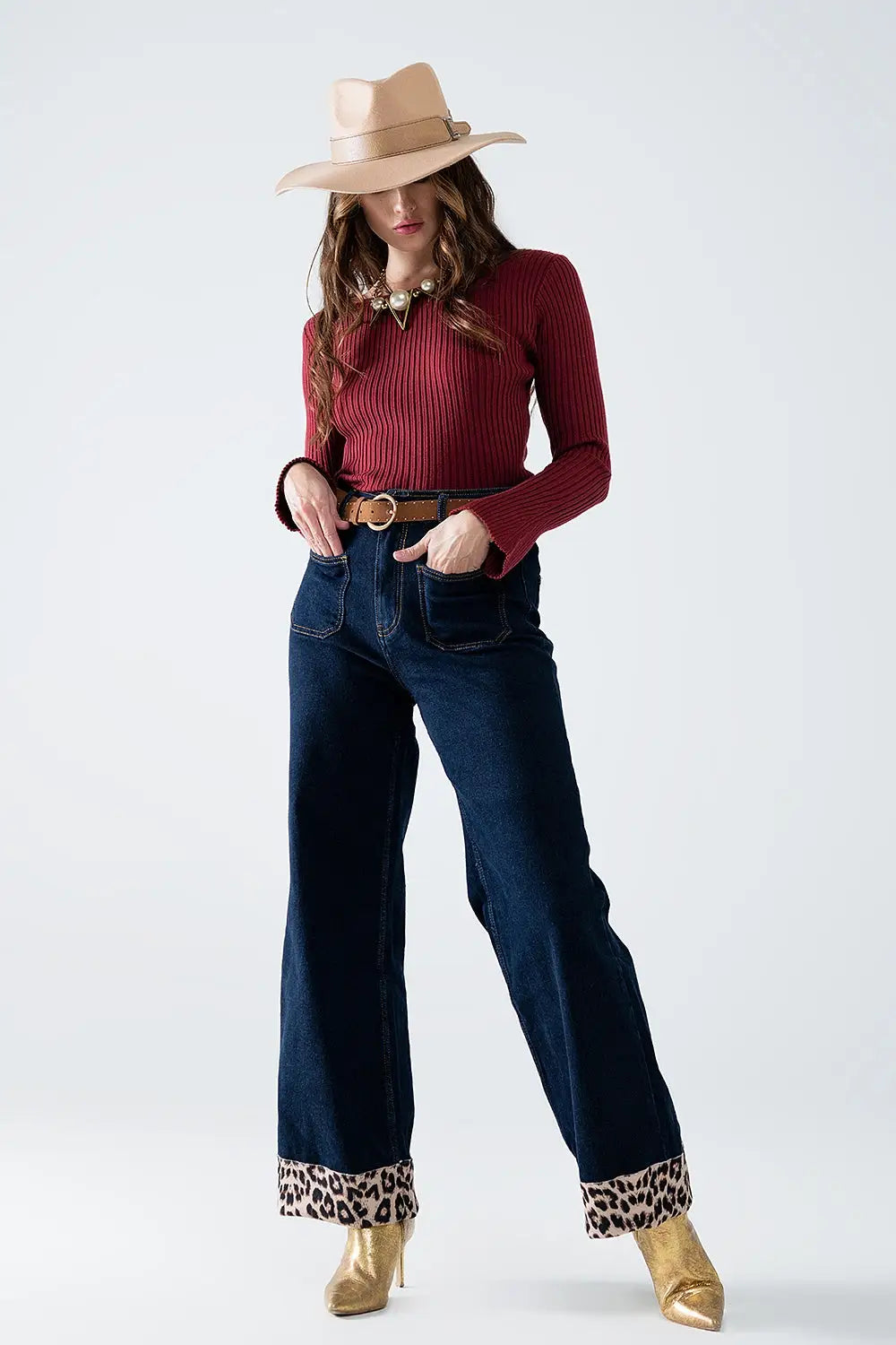 Open Back Ribbed Burgundy Sweater - Sweaters