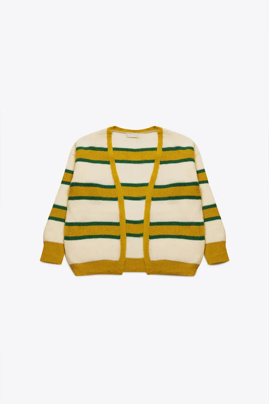 Open front cardi in yellow stripe - One Size / Yellow - Sweaters