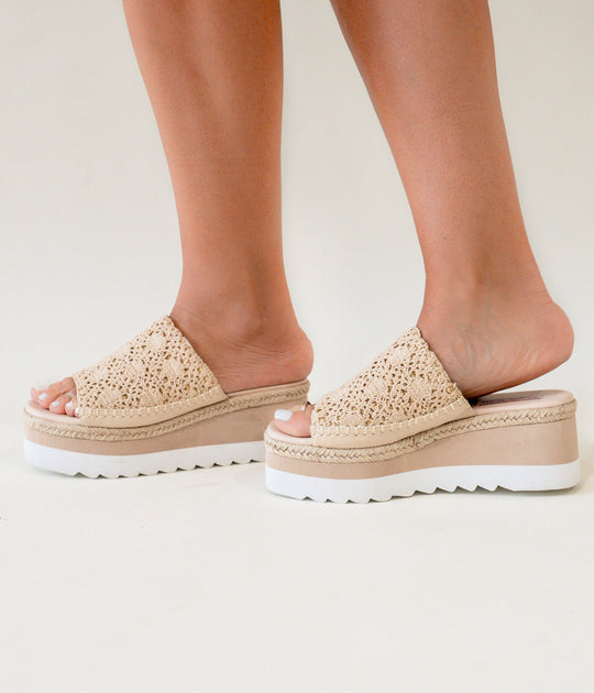 Ophelia Wedges in Cream - MELISSA JEAN