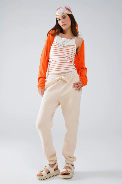 orange fine knit bolero cardigan - Sweaters