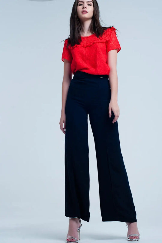 Orange flower lace top - Shirts