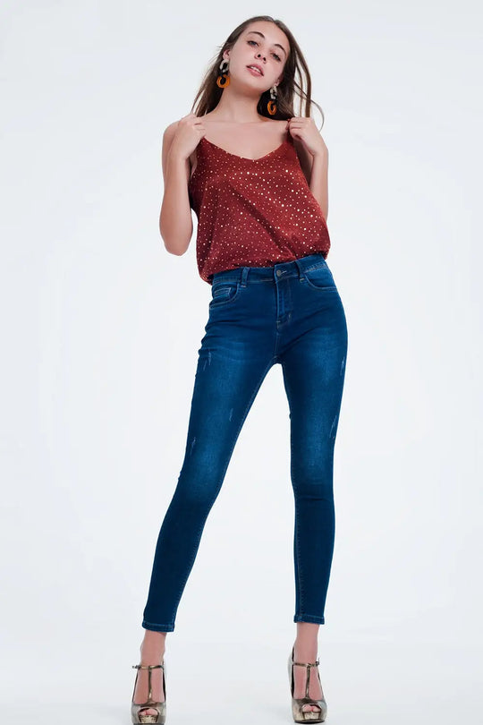 Orange polka dot strappy cami top - Shirts