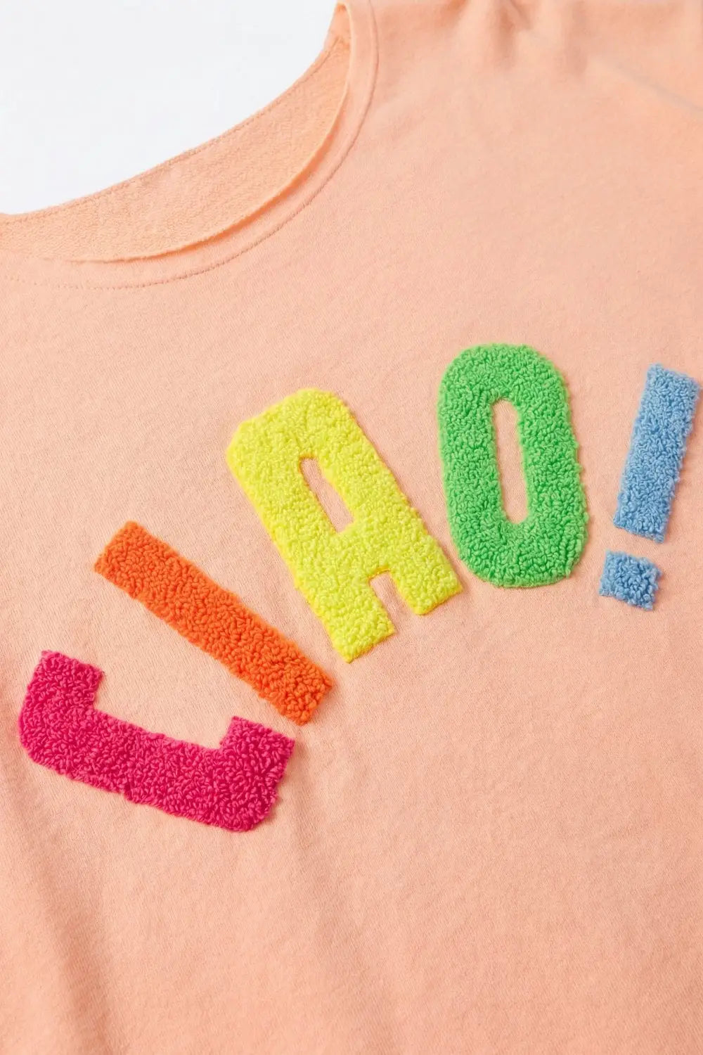 Orange Relaxed Fit Graphic sweat with Colorful Text - One Size / Orange - Tops