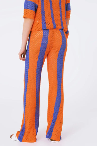 orange striped crochet pants - One Size / Orange - Pants